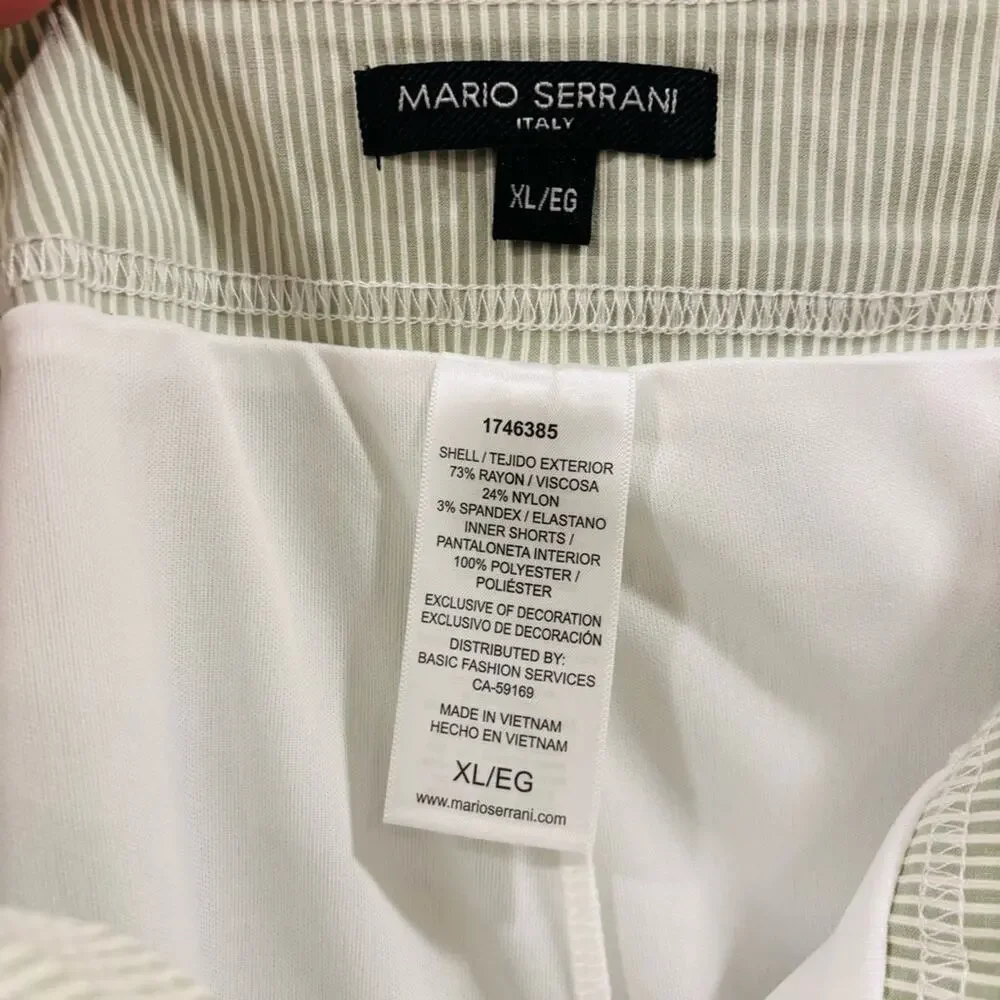 Mint Green and White Striped Skort Coastal Preppy Tennis Eclectic Plus Size XL